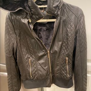 Brown bomber jacket